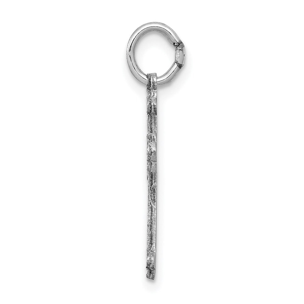 14k White Gold Laser Designed Crucifix CrossEngravable Charm Pendant Jewelry Gifts (Length 0.86" Width 0.51")