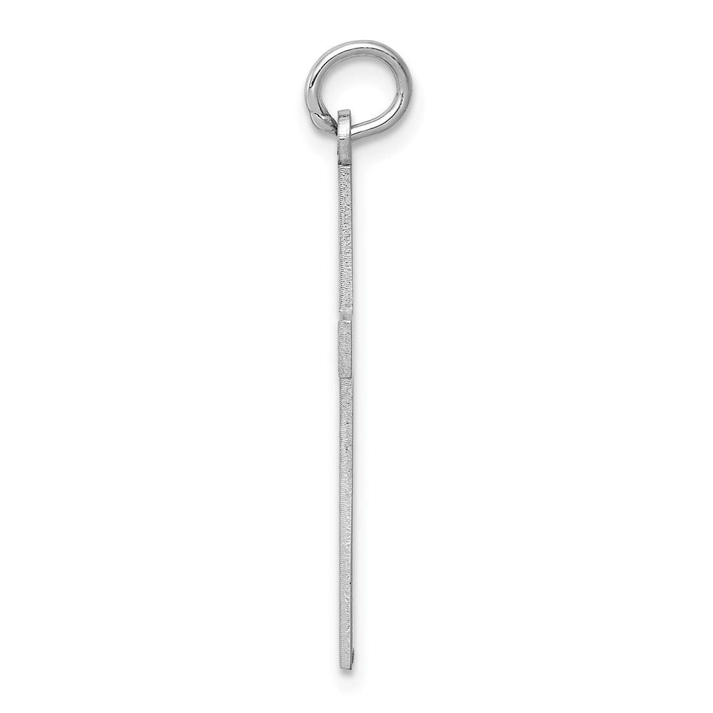 14k White Gold Laser Designed Crucifix CrossEngravable Charm Pendant Jewelry Gifts (Length 1.25" Width 0.66")
