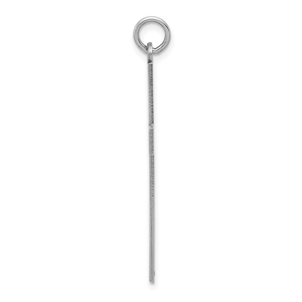 14k White Gold Laser Designed Crucifix CrossEngravable Charm Pendant Jewelry Gifts (Length 1.52" Width 0.86")