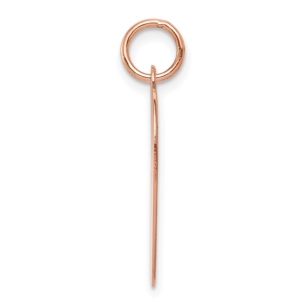 14K Rose Gold Plain .027 Gauge Heart Disc Engravable Charm Pendant Jewelry Gifts (Length 0.94" Width 0.78")