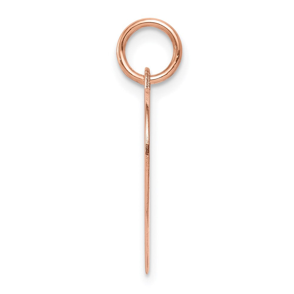 14K Rose Gold Heart Disc Engravable Charm Pendant Jewelry Gifts (Length 0.86" Width 0.7")