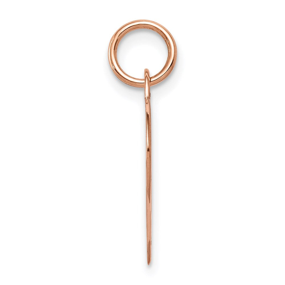 14K Rose Gold Plain .018 Gauge Heart Disc Engravable Charm Pendant Jewelry Gifts (Length 0.82" Width 0.74")