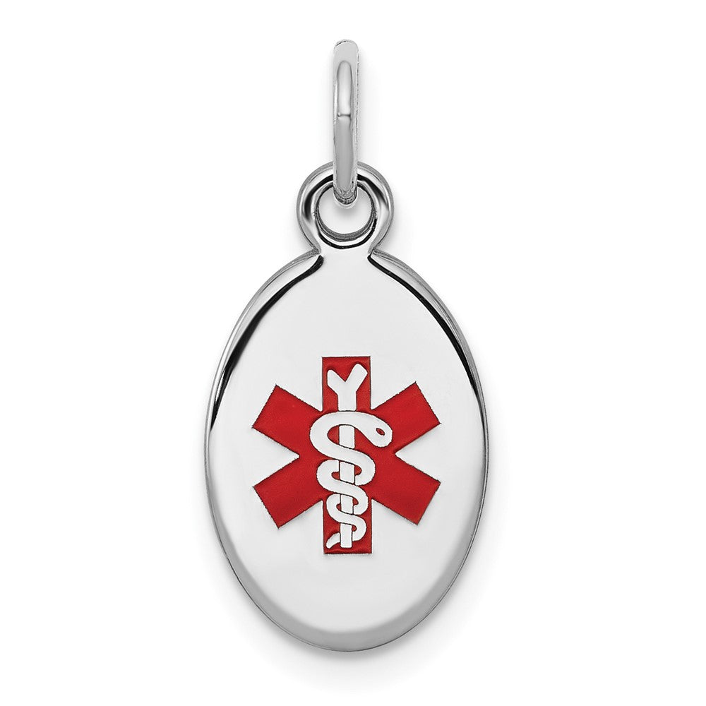 925 Sterling Silver Medical Jewelry Engravable Charm Pendant Jewelry Gifts (Length 0.62" Width 0.37")