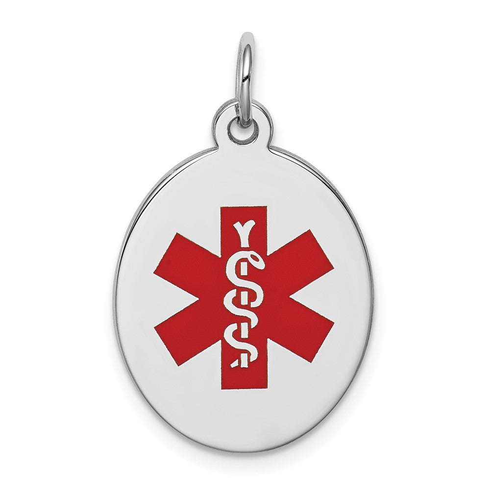 925 Sterling Silver Medical Jewelry Engravable Charm Pendant Jewelry Gifts (Length 0.9" Width 0.64")