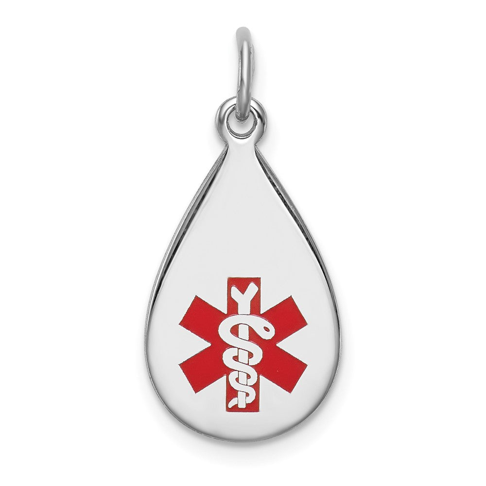 925 Sterling Silver Medical Jewelry Engravable Charm Pendant Jewelry Gifts (Length 0.78" Width 0.45")