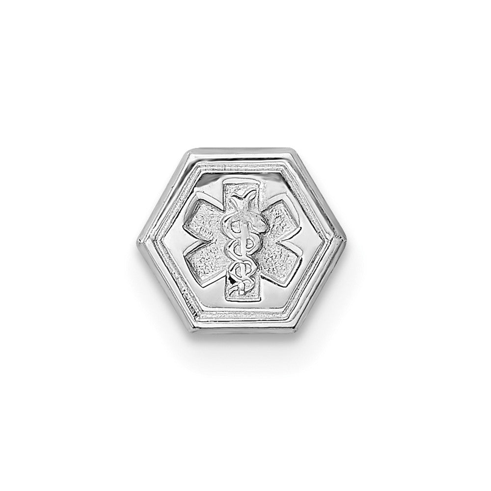 925 Sterling Silver Non enameled Attachable Emblem MedicalEngravable Charm Pendant Jewelry Gifts (Length 0.23" Width 0.27")