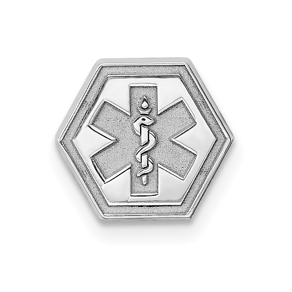 925 Sterling Silver Non enameled Attachable Emblem MedicalEngravable Charm Pendant Jewelry Gifts (Length 0.39" Width 0.43")