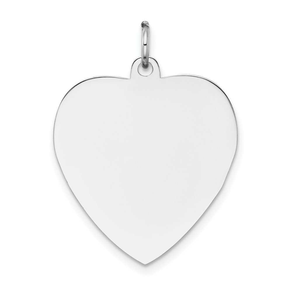 14k White Gold Plain .013 Gauge Heart Engravable Charm Pendant Jewelry Gifts (Length 1.05" Width 0.82")