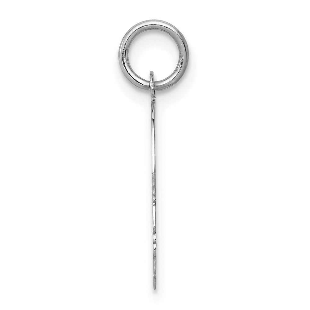 14k White Gold Plain Medium.013 Depth Facing Right BoyEngravable Charm Pendant Jewelry Gifts (Length 0.86" Width 0.51")