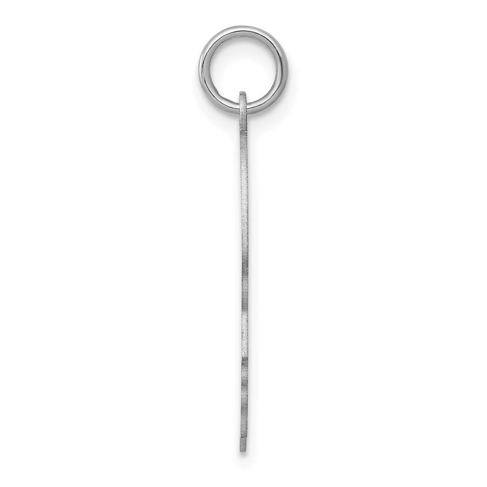 14k White Gold Plain Medium.027 Depth Facing Right BoyEngravable Charm Pendant Jewelry Gifts (Length 1.05" Width 0.66")