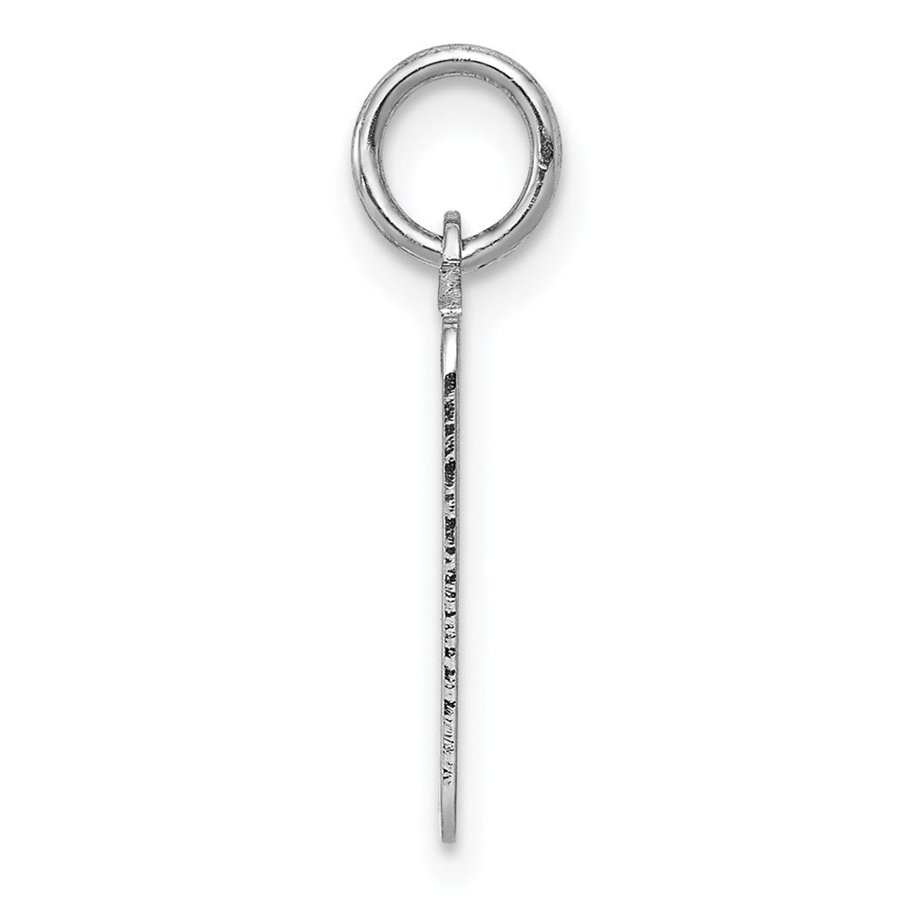 14k White Gold Plain .011 Gauge RectangularEngravable Charm Pendant Jewelry Gifts (Length 0.82" Width 0.31")