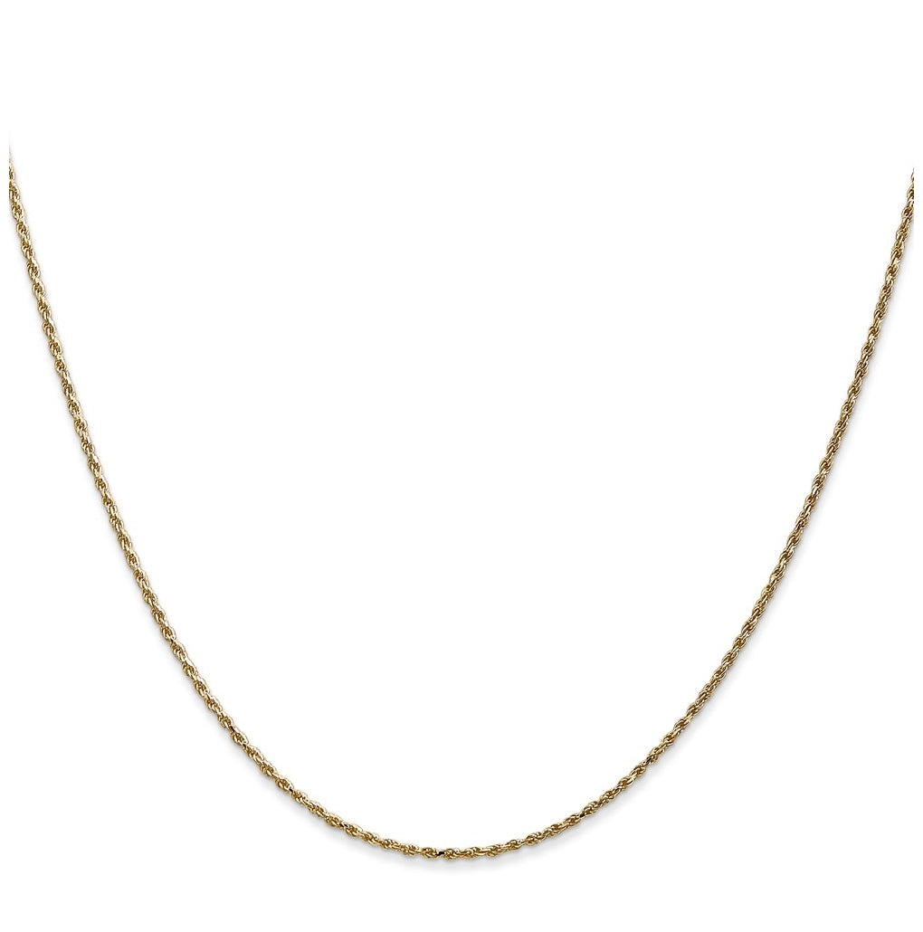 14K Yellow Gold 1.15mm Diamond Cut Machine-made Rope Chain – Elegant Jewelry Gift for Birthday, Anniversary, Engagement, Wedding