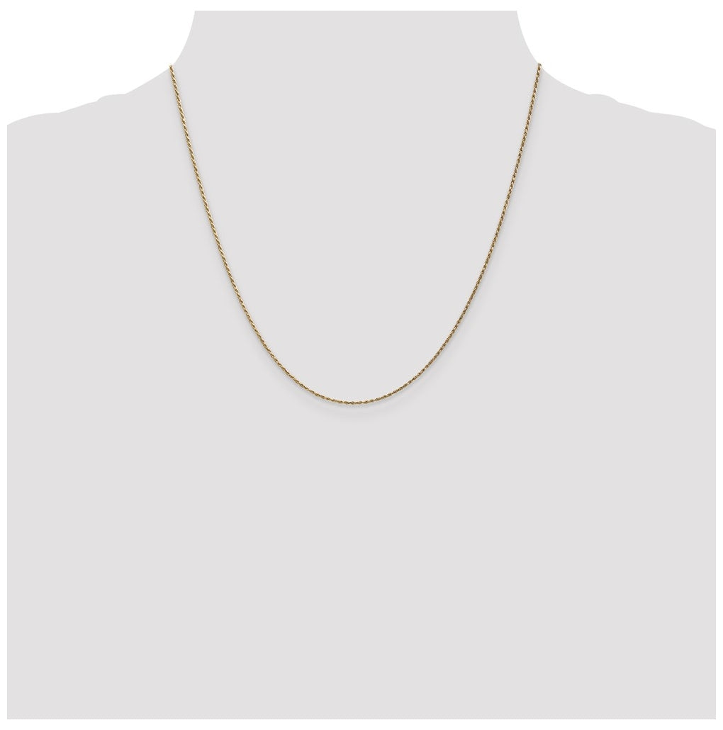 14K Yellow Gold 1.15mm Diamond Cut Machine-made Rope Chain – Elegant Jewelry Gift for Birthday, Anniversary, Engagement, Wedding