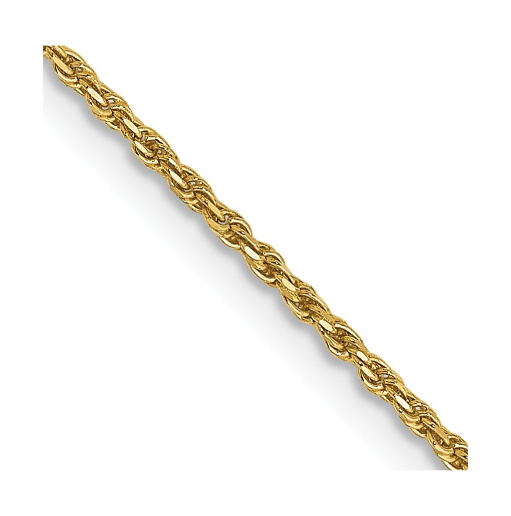 14K Yellow Gold 1.15mm Diamond Cut Machine-made Rope Chain – Elegant Jewelry Gift for Birthday, Anniversary, Engagement, Wedding