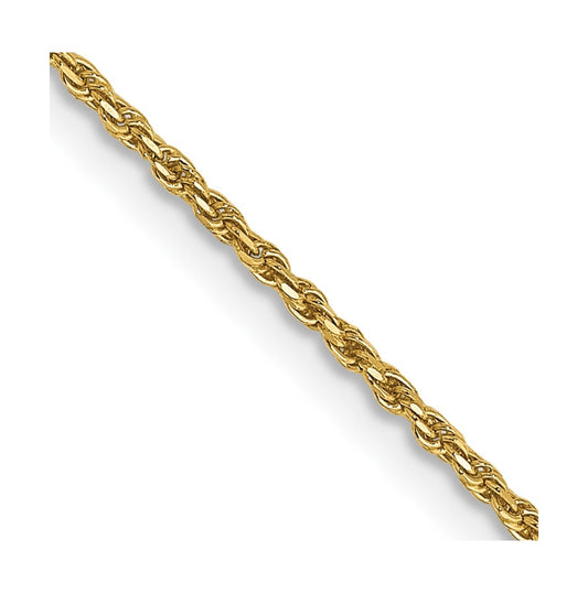 14K Yellow Gold 1.15mm Diamond Cut Machine-made Rope Chain – Elegant Jewelry Gift for Birthday, Anniversary, Engagement, Wedding