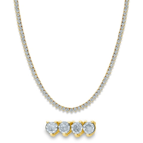 10K Yellow Gold 2.01-2.20 Cttw Diamond Necklace "24 Inch"