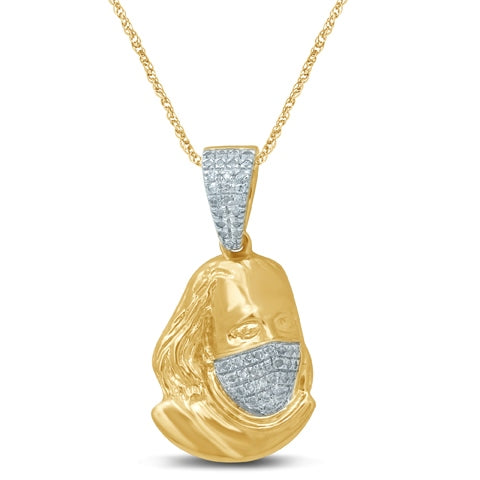 10K Yellow Gold 0.16 Cttw Round Diamond Pendant Charm