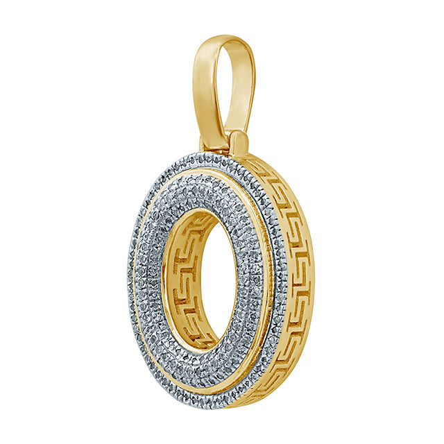 10K Yellow Gold Diamond Bubble Letter Charm