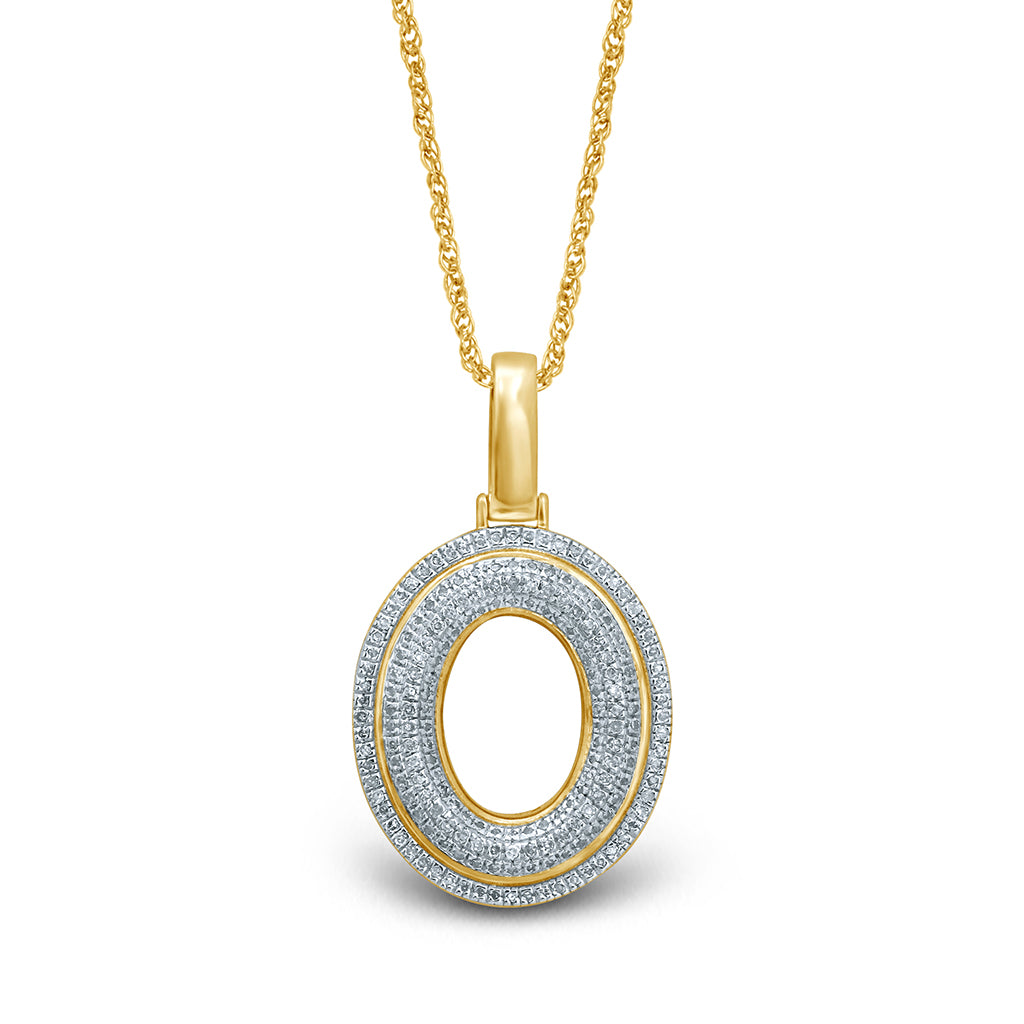 10K Yellow Gold Diamond Bubble Letter Charm