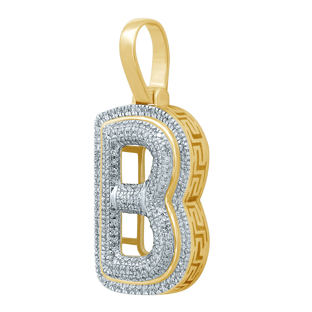 10K Yellow Gold Diamond Bubble Letter Charm