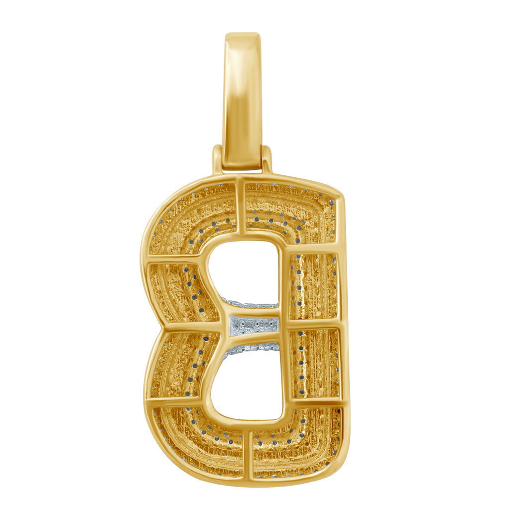 10K Yellow Gold Diamond Bubble Letter Charm