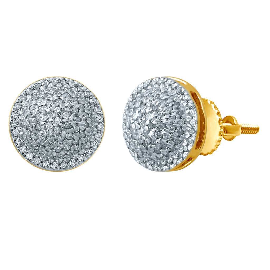 10K Yellow Gold 0.38- 0.42 Cttw Diamond Round Earring