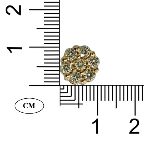 10K Yellow Gold 1.98-2.10 Cttw Diamond Flower Earring