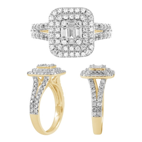 14K Yellow Gold 0.95-1.03 Cttw Diamond Ladies Ring