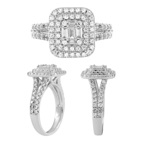 14K White Gold 0.95-1.04 Cttw Diamond Ladies Ring