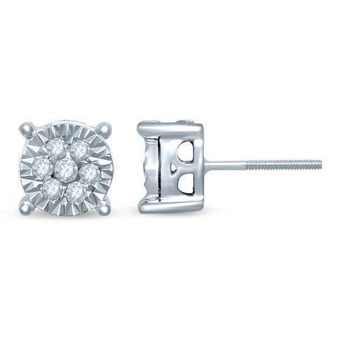10K White Gold 0.27- 0.29 Cttw Diamond Earring