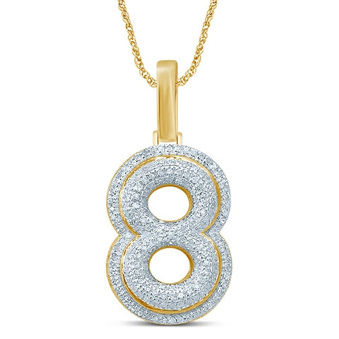 10K Yellow Gold Diamond Bubble Number Initial