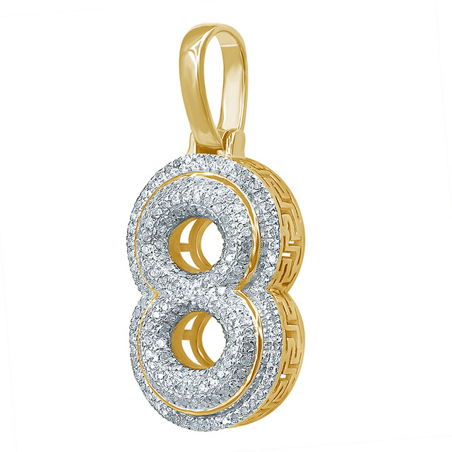 10K Yellow Gold Diamond Bubble Number Initial