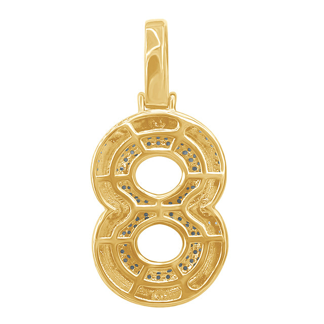 10K Yellow Gold Diamond Bubble Number Initial