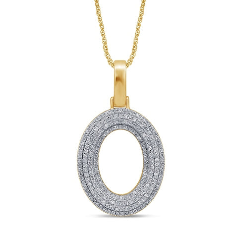 10K Yellow Or White Gold Diamond Micropave Initial Charm