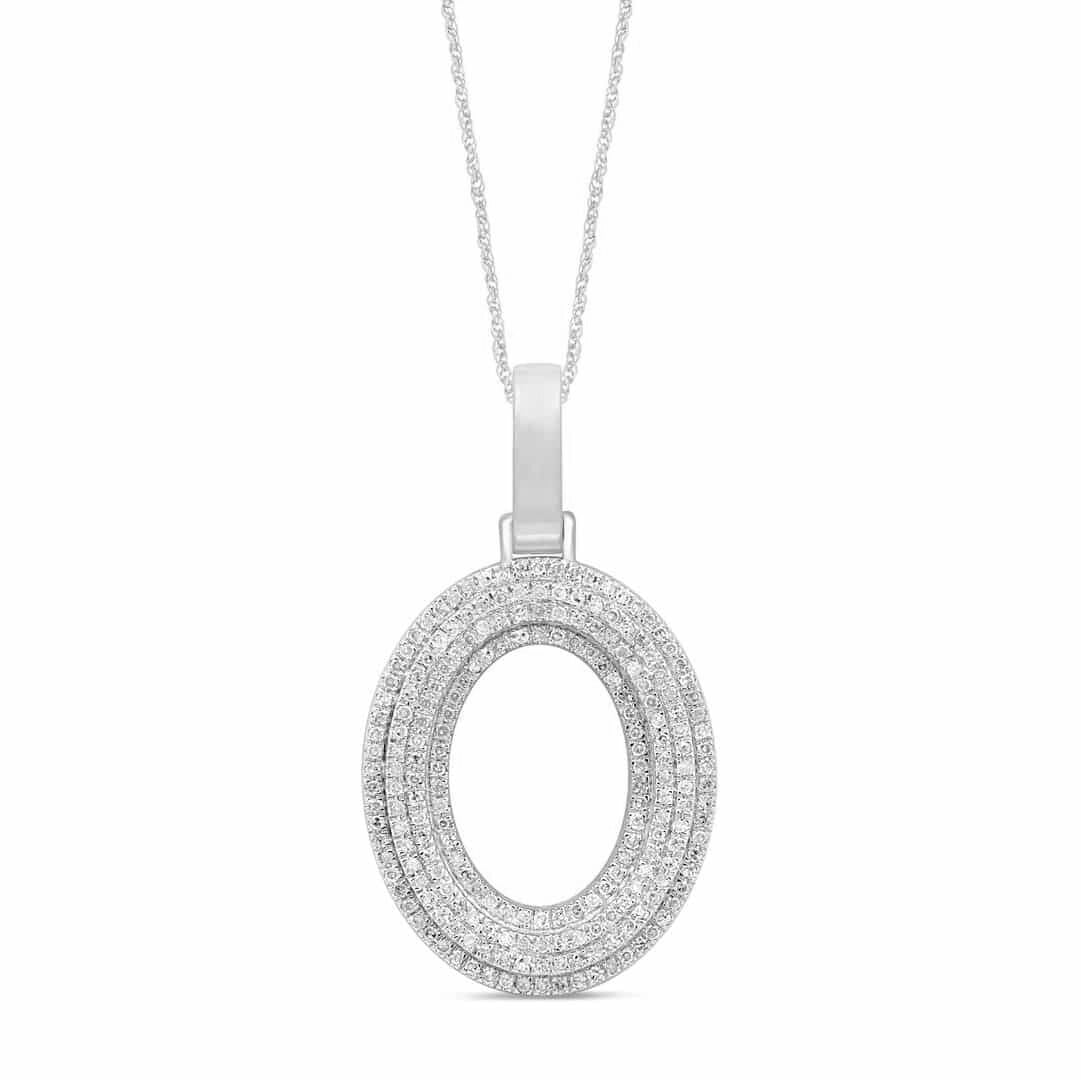 10K Yellow Or White Gold Diamond Micropave Initial Charm
