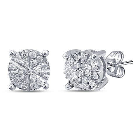 10K White Gold 0.24-0.27 Cttw Diamond Earring