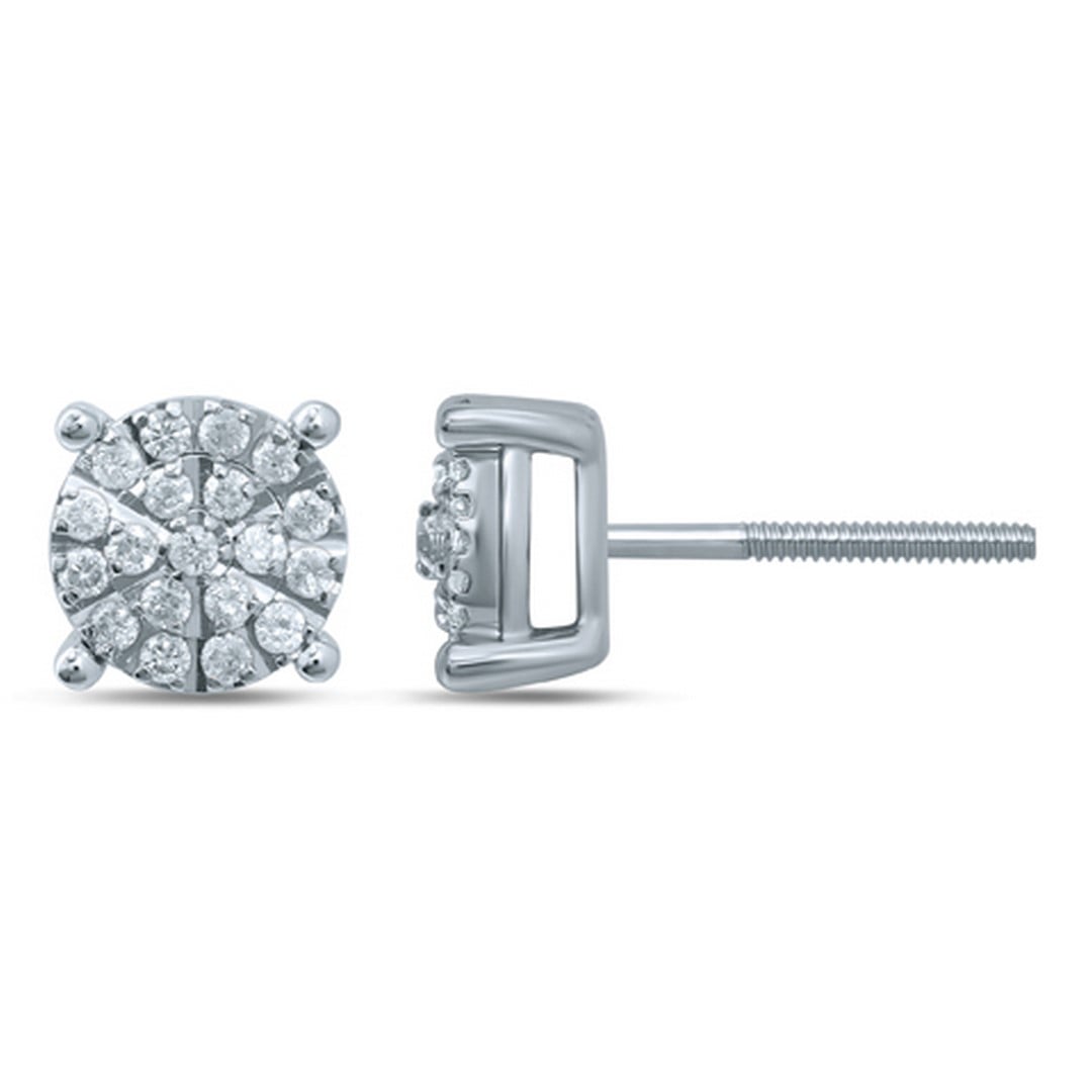 10K White Gold 0.24- 0.25 Cttw Diamond Earring