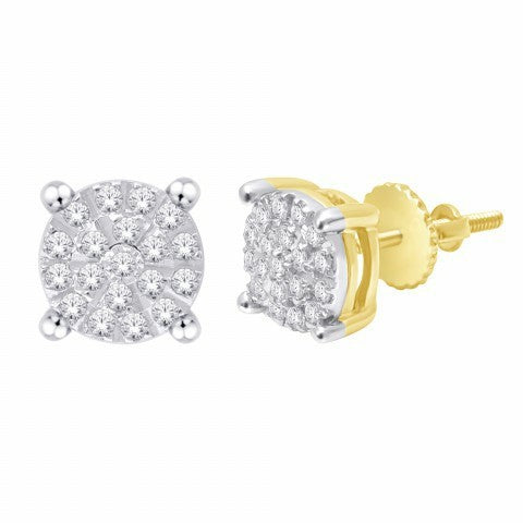 10K Yellow Gold 0.19- 0.24 Cttw Diamond Earring