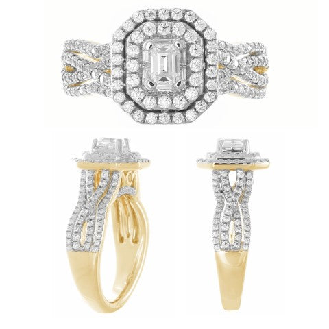 14K Yellow Gold 1.23-1.25 Cttw Diamond Ladies Ring