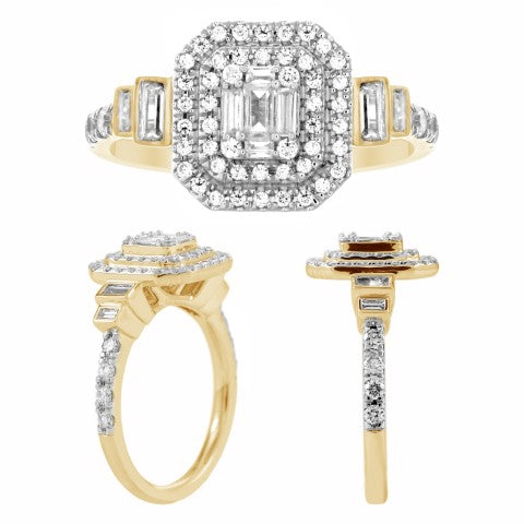 14K Yellow Or White Gold 0.95-1.00 Cttw Diamond Ladies Ring
