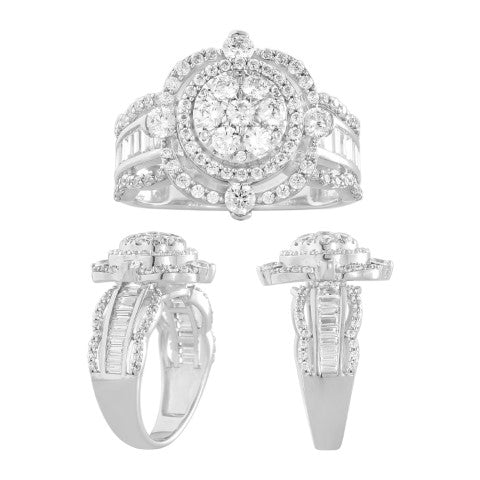 14K White Gold 1.47-1.50 Cttw Baguette Diamond Ladies Ring