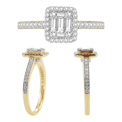 14K Yellow Gold 0.45- 0.50 Cttw Diamond Ladies Ring