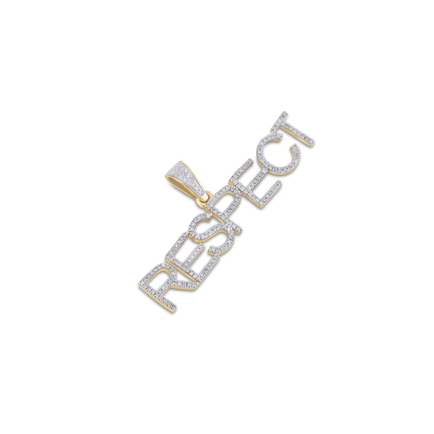 10K Yellow Gold 0.38- 0.41 Cttw Diamond  "Respect" Charm