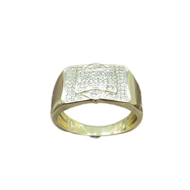 10K Yellow Gold 0.25- 0.30 Cttw Diamond Mens Micropave Rings