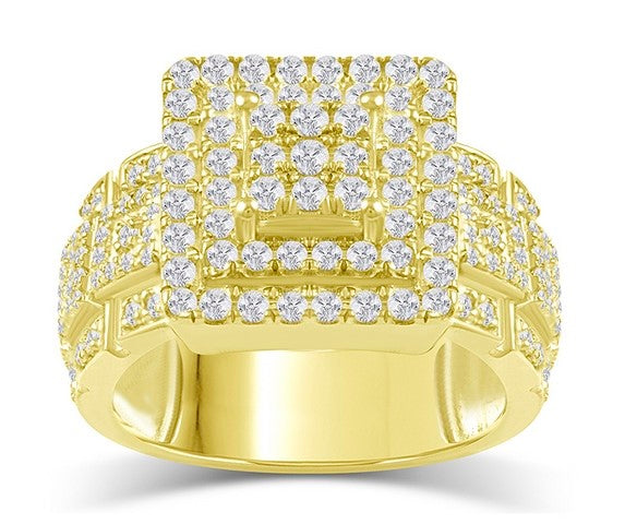 10K Yellow Gold 1.47- 1.56 Cttw Diamond Mens Rings