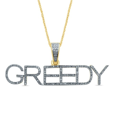 10K Yellow Gold 0.38-0.43  Cttw Diamond Assorted "Greedy" Charm