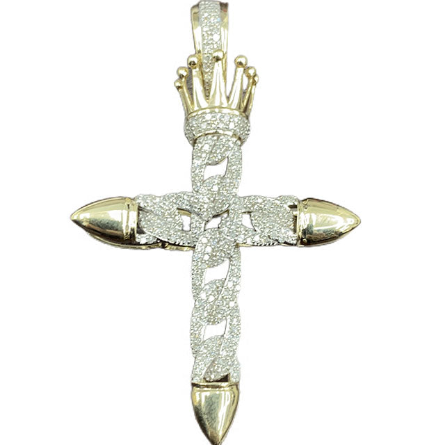 10K Yellow Gold 0.55 Cttw Diamond Cross