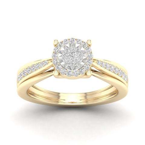 10K Yellow Gold 0.25 Cttw Diamond Ladies Ring