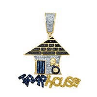 10K Yellow Gold 0.72-0.88 Cttw Diamond " Trap House " Charm