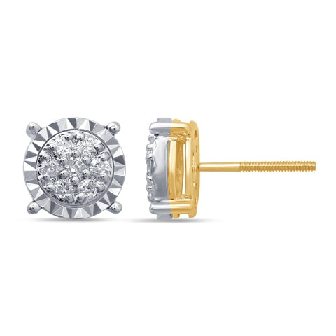 10K Yellow Gold 0.32-0.36 Cttw Diamond Dark Earring